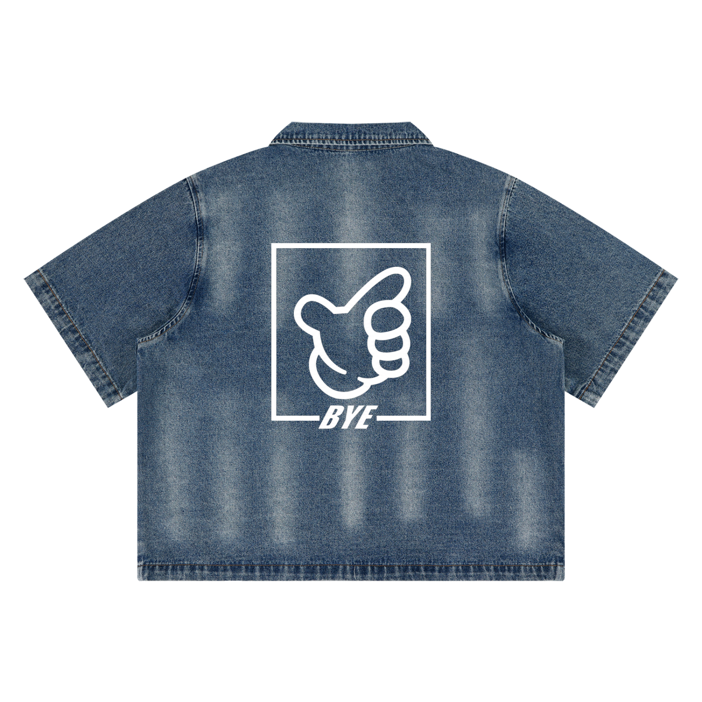BYE BYE POLICE FULL-ZIP DENIM SHIRT