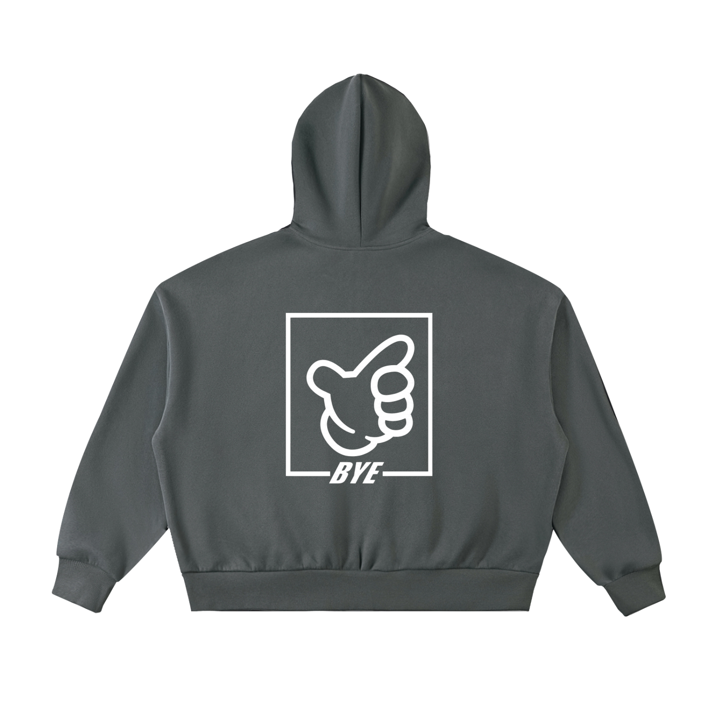 BYE BYE POLICE FULL-ZIP BOXY BLACK HOODIE
